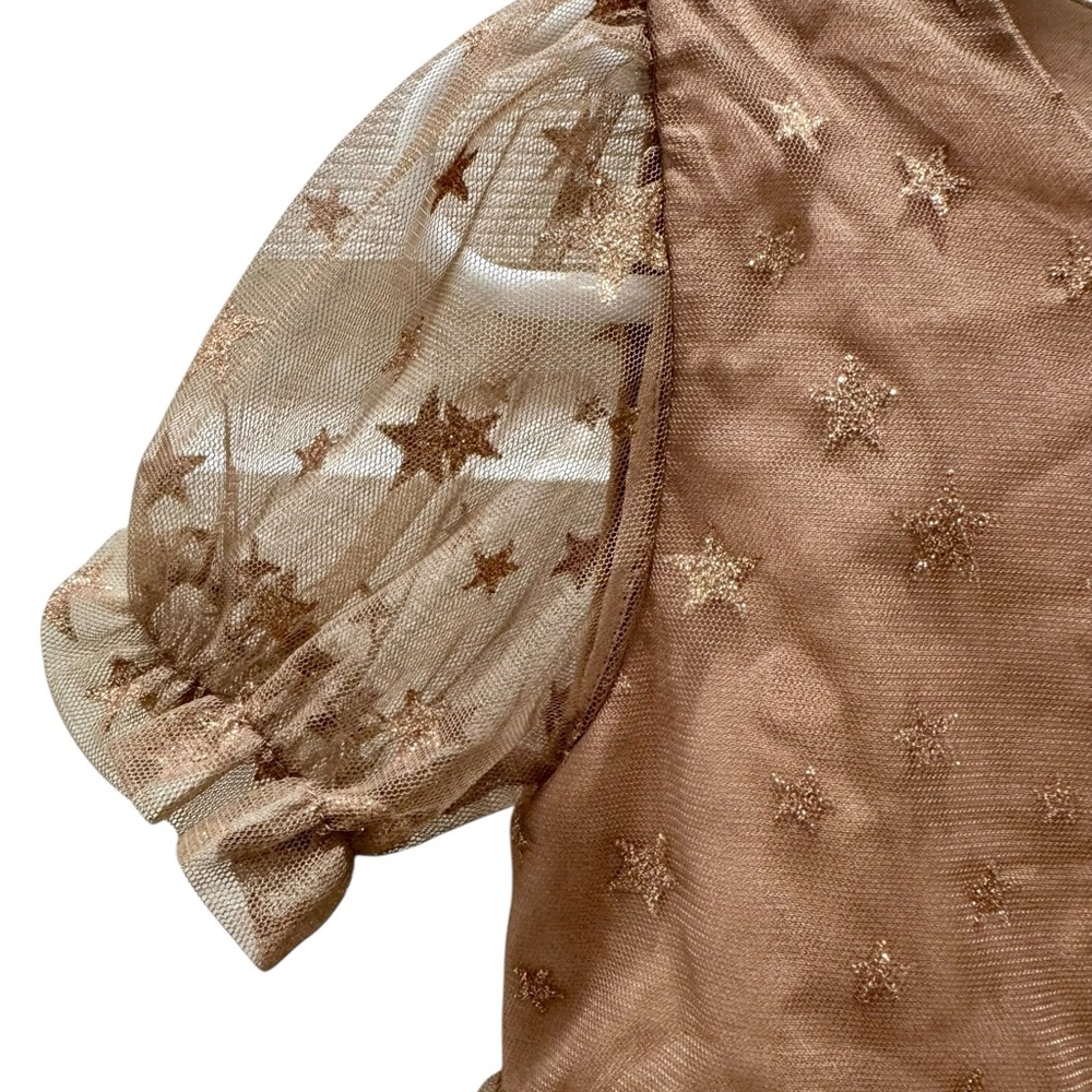 Noralee Dress with Tulle and Sparkly Star Print Tiered Girls Dress, Size 2T - Picture 2 of 10